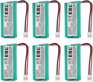 EBL 6 Pack Replacement Cordless Phone Batery for Home Phone Uniden DECT 6.0 BT101 BT1011 BT1018 DECT3080 DCX300 DCX400 Series, Compatible with T/Lucent 3101 3111 AT-3201 AT-3211-2 BT-18433 BT-184342