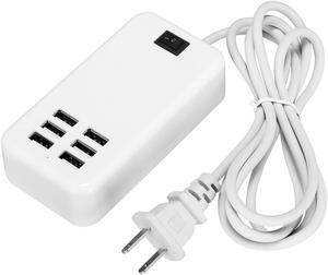 Poweradd Wall Charger 6 USB Outlets Power Strip adapter US Plug Charging Station For Phone/Pad/MP4
