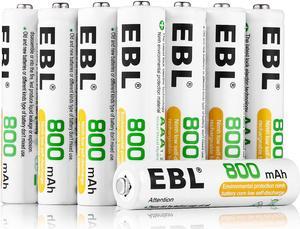 EBL 20 Pack AAA Battery 800mAh Ni-Mh 1.2V Rechargeable Batteries For Flashlight, Toy, Camera