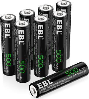 EBL 8 Pcs AAA 1.2V Rechargeable Batteries 500mAh Ni-Cd Battery for TV Keyboards