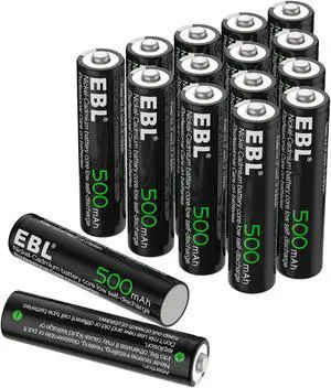 EBL 16 Pack 1.2V 500mAh Ni-Cd Battery AAA Rechargeable Batteries for Wireless Mouse and Keyboards