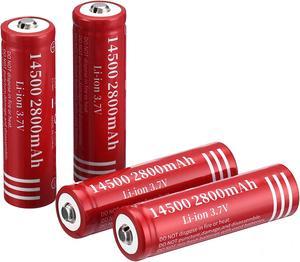 EBL 4-Pack 14500 3.7V 800mAh Li-Ion Rechargeable Batteries