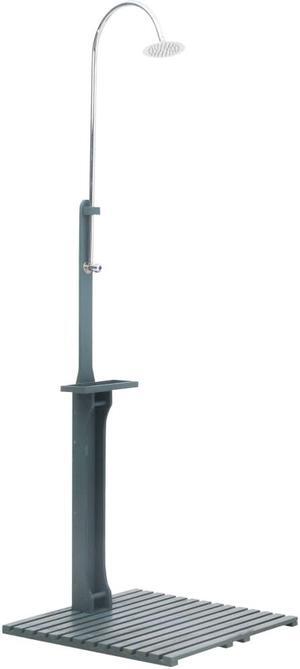 vidaXL Garden Shower Swimming Pool Shower with Chassis Board Anthracite Wood