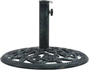 vidaXL Umbrella Base Patio Umbrella Stand Parasol Base Green 19.8 lb Cast Iron