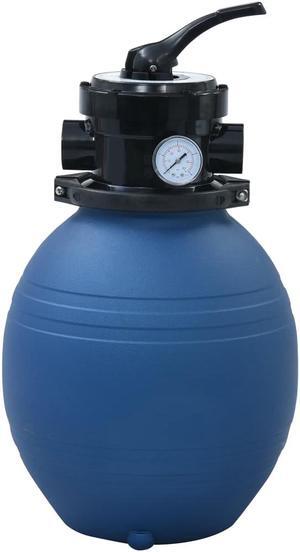 vidaXL Pool Sand Filter with 4 Position Valve Blue 11.8" Water Clean Equipment