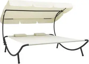 vidaXL Outdoor Patio Bench Garden Park Steel Bench with Armrests Steel Gray