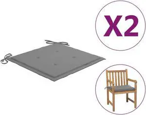 vidaXL Chair Cushion 2 Pcs Outdoor Patio Seat Cushion Pad Gray Oxford Fabric
