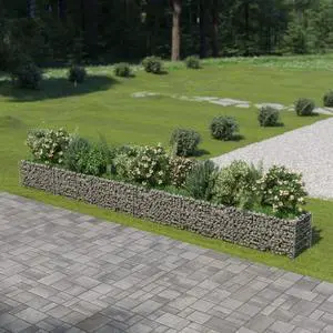 vidaXL Gabion Raised Bed Galvanized Steel 212.6" Raised Garden Bed Flower Box vidaXL Gabion Raised Bed Galvanized Steel 212.6" Raised Garden Bed Flower Box