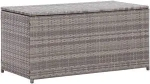 vidaXL Patio Chair and Stool Sofa Furniture with Cushions Poly Rattan Black