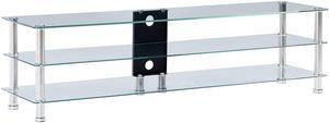 vidaXL TV Stand Monitor Stand Desktop Stand TV Console Media Unit Glass Black