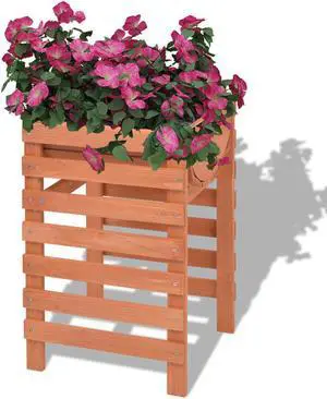 vidaXL Planter Raised Flower Bed with Lining Patio Plant Box Solid Fir Wood