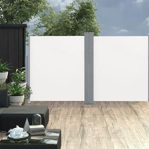 vidaXL Retractable Side Awning Patio Folding Privacy Screen 66.9"x236.2" Cream