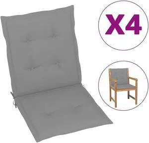 vidaXL Chair Cushion 4 Pcs Outdoor Patio Chair Cushion Pad Gray Oxford Fabric