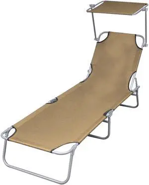 vidaXL Sunlounger Taupe