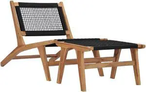 vidaXL Deckchair Patio Lounge Chair with Footrest Sunlounger Solid Teak Wood