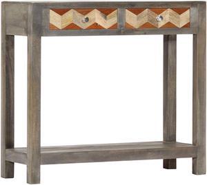 vidaXL Console Table Grey Solid mango wood 33.9 x 11.8 x 29.9 in
