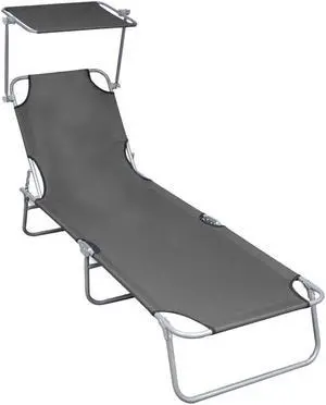 vidaXL Sunlounger Gray