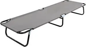 vidaXL Patio Lounge Chair Outdoor Chaise Lounge Chair Sunlounger Gray Steel