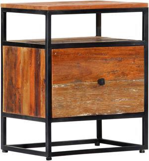 vidaXL Cabinet Bedside Table Filing Cabinet Solid Reclaimed Wood and Steel