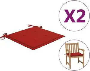 vidaXL Garden Chair Cushions 2 pcs Red 50x50x4 cm Oxford Fabric