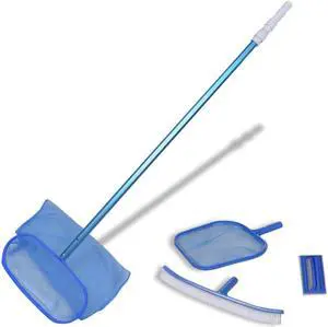 vidaXL Pool Cleaning Kit Swimming Pool Cleaner with Leaf Skimmers and Brushes