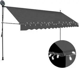 vidaXL Awning Retractable Awning Outdoor Covering Sun Patio Shade Anthracite