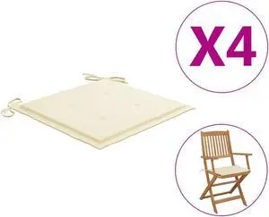 vidaXL Garden Chair Cushions 4 pcs Cream 40x40x4 cm Oxford Fabric