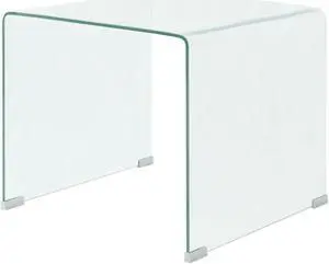 vidaXL Coffee Table Sofa End Table Side Table Nightstand Tempered Glass Clear