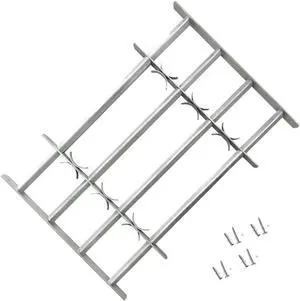 vidaXL Window Security Bars Extendable Window Guard Grill Galvanized Steel