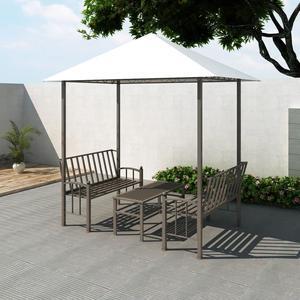 vidaXL Gazebo Canopy Tent Patio Pavilion Lawn Wedding Party Tent Taupe Fabric