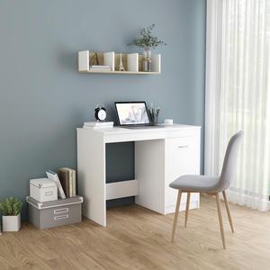 vidaXL Desk Computer Desk Home Office Desk with Shelves White Engineered Wood