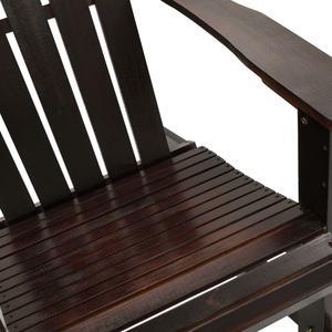 vidaXL Adirondack Rocking Chair Porch Rocker Outdoor Patio Chair Wood Brown