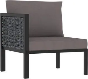 vidaXL Corner Sofa Corner Chair with Cushions Modular Seat Aluminum Anthracite