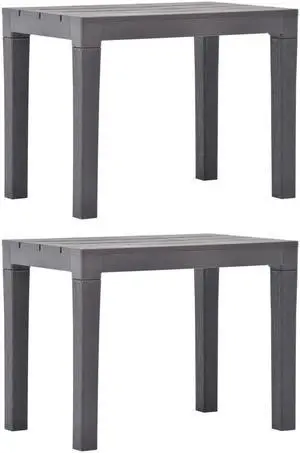 vidaXL 2x Patio Benches Mocca Plastic Outdoor Garden Poolside Chairs Seat