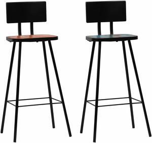 vidaXL Bar Stools Bar Seats Counter Height Stools 2 Pcs Solid Reclaimed Wood