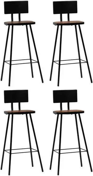 vidaXL Bar Stools Counter Height Stool Island Stool 4 Pcs Solid Reclaimed Wood