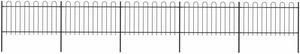 vidaXL Fence Panel Barrier with Posts Powder-coated Steel 5.6'x2.5' Black