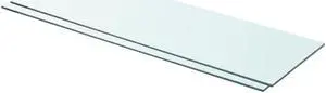 vidaXL Wall Shelf Floating Shelf Display Shelf Wall Mounted 2 Pcs Tempered Glass