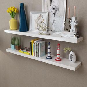 vidaXL Wall Shelves Floating Shelves Wall Display Shelves 2 Pcs White MDF