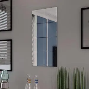 vidaXL Mirror Tile Set of 8 High-quality glass Small Decorative Inlays