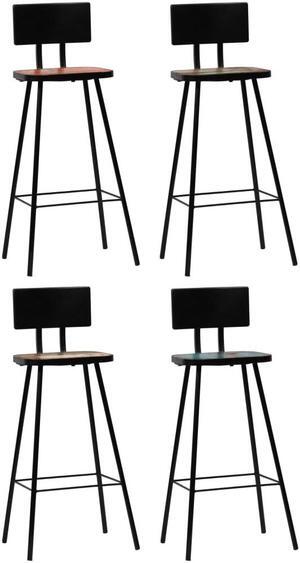 vidaXL Bar Stools Counter Height Stool Island Stool 4 Pcs Solid Reclaimed Wood