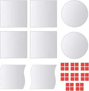 vidaXL Wall Mirror Set of 8 Transparent Glass