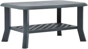 vidaXL Coffee Table End Table with Storage Shelf Side Table Green Plastic