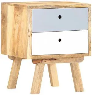 vidaXL Bedside Cabinet 15.7"x13.8"x19.7" Solid Mango Wood
