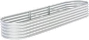 vidaXL Garden Raised Bed 126" Galvanised Steel Silver Garden Plant Flower Box
