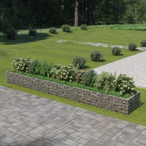 vidaXL Gabion Raised Bed Raised Garden Bed Raised Flower Bed Galvanized Steel