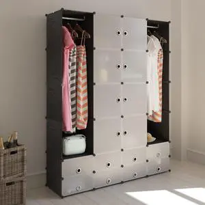 Modular Cabinet with 18 Compartments 14.6"x57.5"x71"