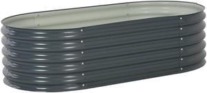 vidaXL Garden Raised Bed 63" Galvanized Steel Gray Garden Planter Flower Box