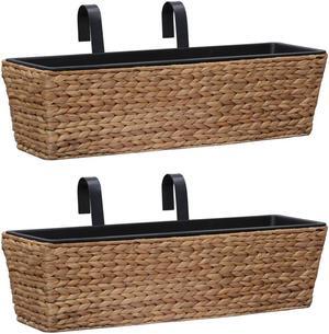 vidaXL 2x Garden Planters Water Hyacinth Outdoor Raised Bed Plant Herb Box