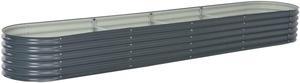 vidaXL Garden Raised Bed 157.5" Galvanised Steel Gray Garden Plant Flower Box